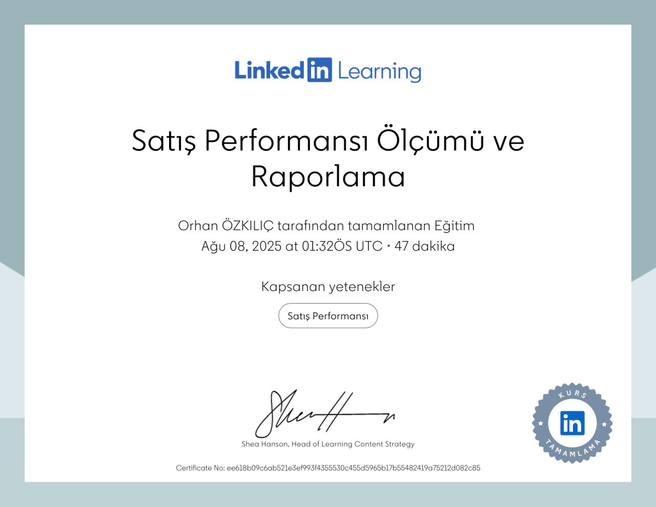 Satış Performansı Ölçümü ve Raporlama
